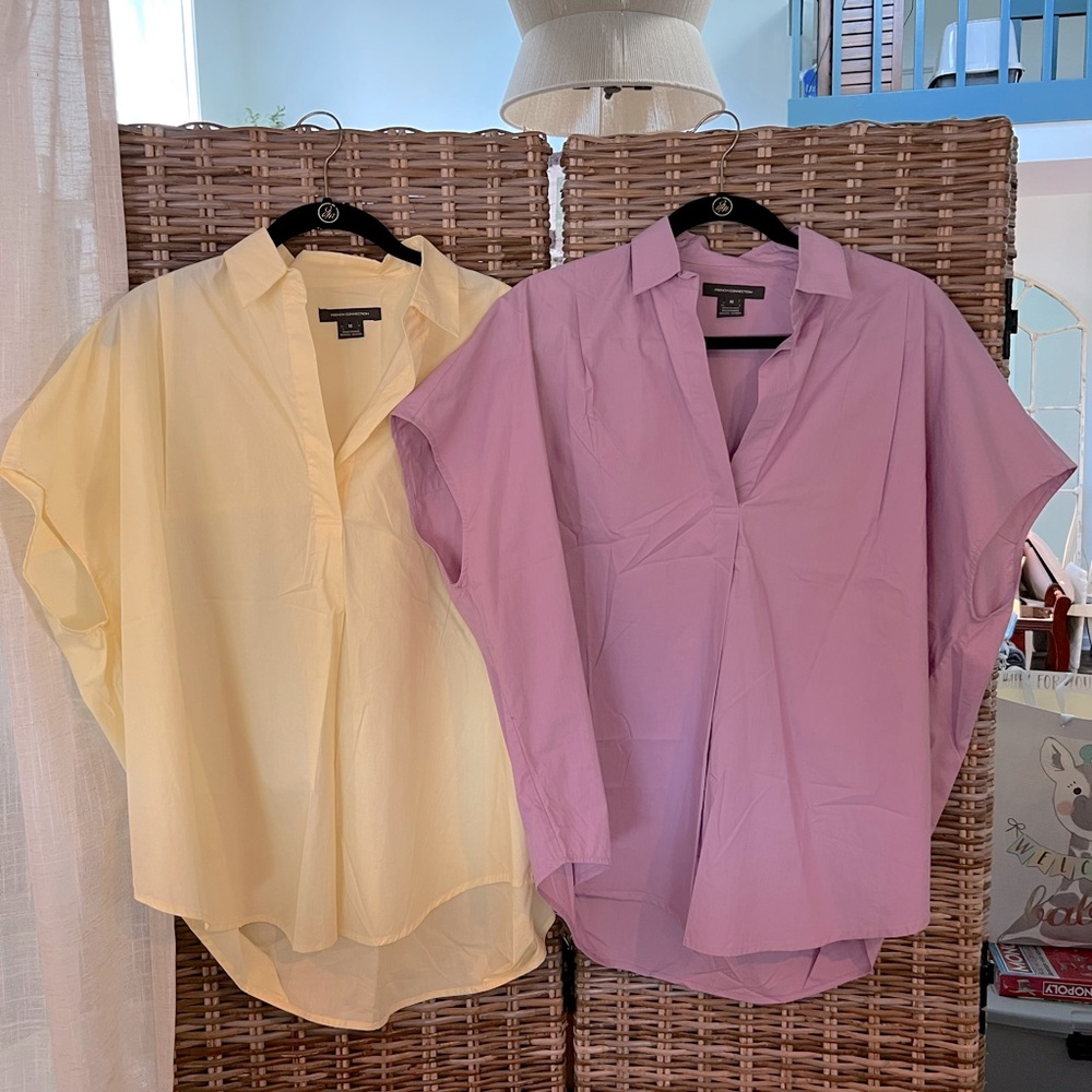 NEW French Connection Medium Popover Top Shirt Pastel Lavender LOVE!